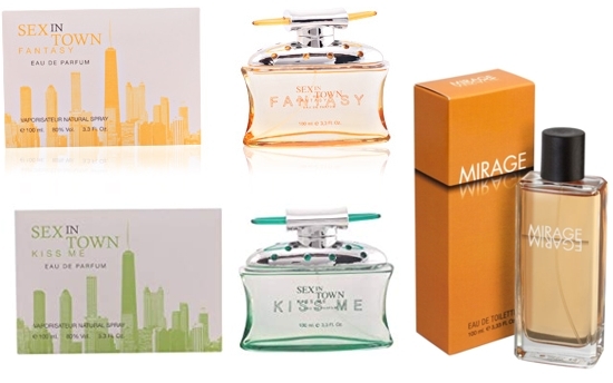 PACK 3 PRODUCTOS: SEX IN THE TOWN KISS ME EDP 100 ML REGULAR + SEX IN THE TOWN FANTASY EDP 100 ML REGULAR + MIRAGE EDT 100 ML REGULAR