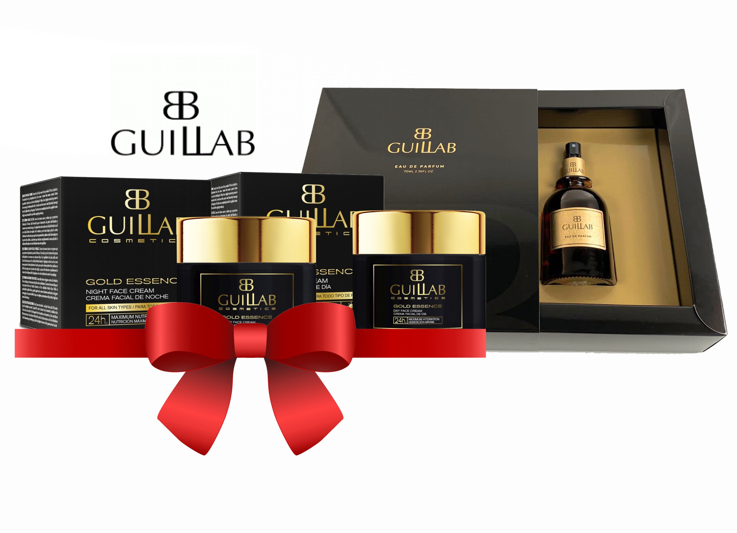 PACK ESPECIAL GUILLAB EDP UNISEX 70 ML  + GUILLAB COSMETICS GOLD ESSENCE DIA CREAM 50 ML   + GUILLAB COSMETICS GOLD ESSENCE NIGHT CREAM 50 ML 