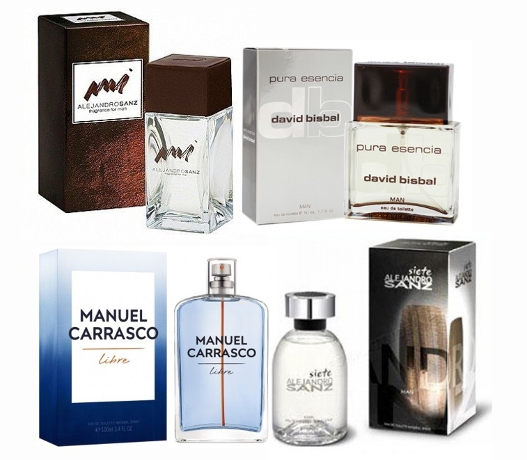 PACK CANTANTES MASCULINOS: DAVID BISBAL PURA ESENCIA MEN EDT 100 ML @ + MANUEL CARRASCO LIBRE EDT 100 ML @ + ALEJANDRO SANZ SIETE MEN EDT 125 ML @ + ALEJANDRO SANZ MI MEN EDT 100 ML @