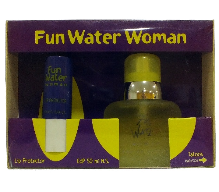 FUN WATER WOMAN EDP 50 ML  + LIP PROTECTOR 4 GRAMOS 