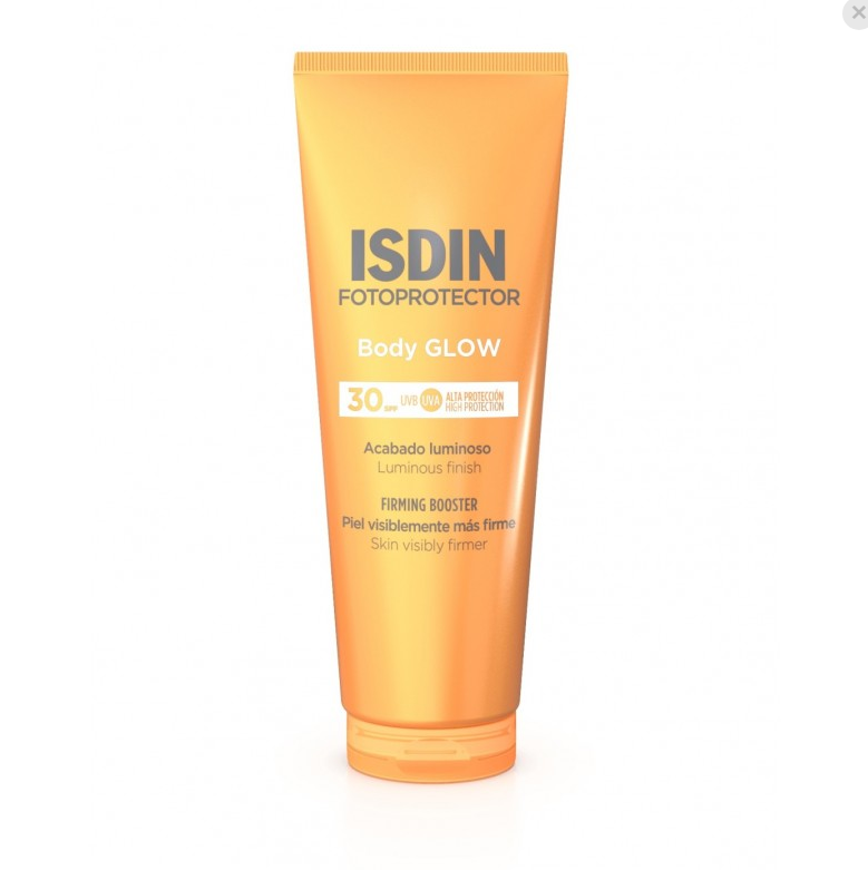 ISDIN FOTOPROTECTOR BODY GLOW SPF 30, ACABADO LUMINOSO PIEL + FIRME 200 ML @