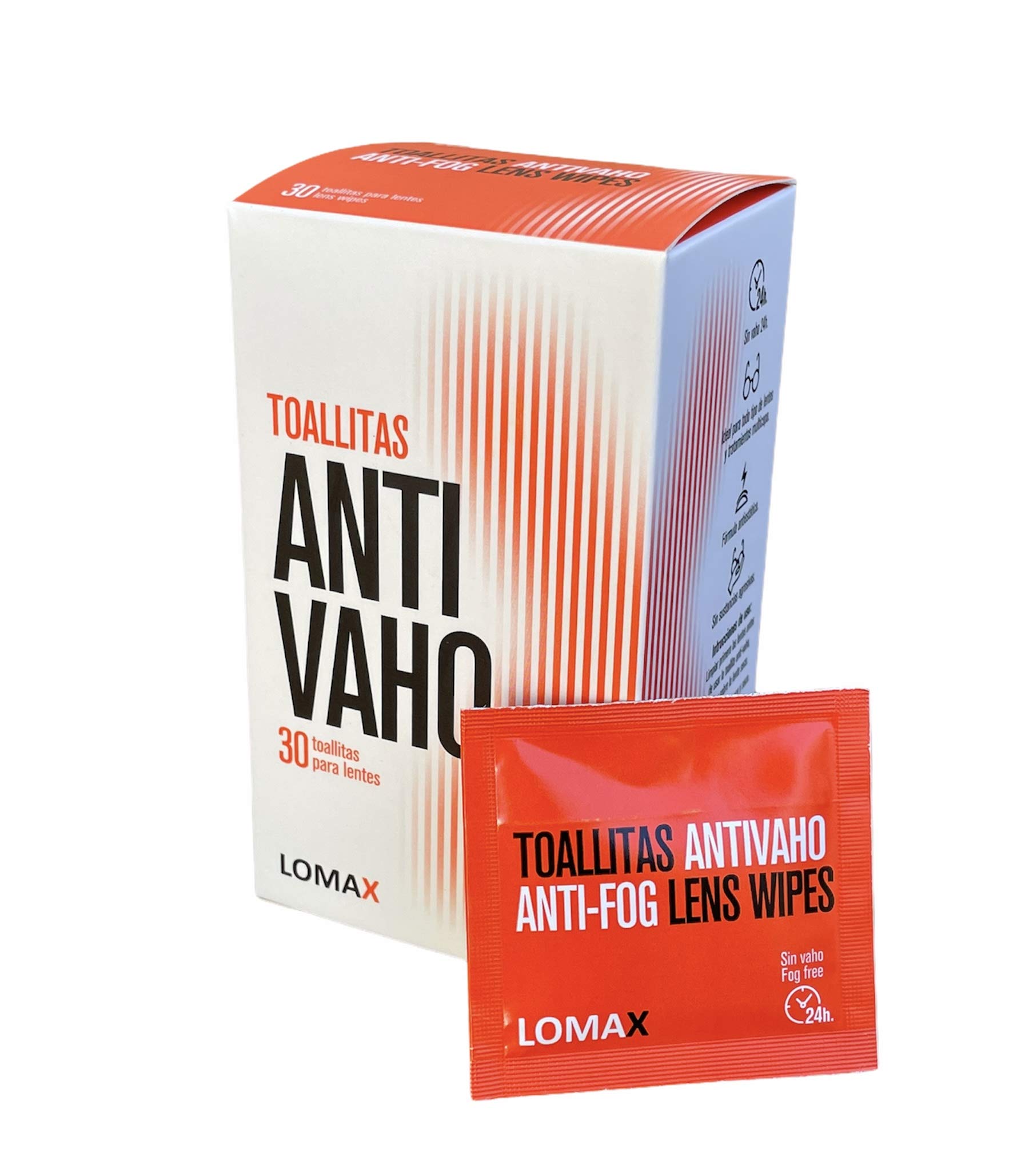 TOALLITAS ANTI VAHO LOMAX PARA GAFAS 30 UNIDADES ES