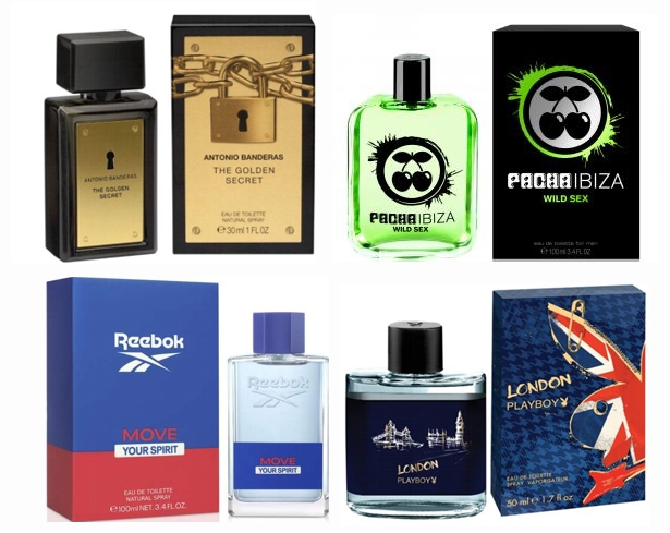 LOTE 10 DE HOMBRE: ANTONIO BANDERAS THE GOLDEN SECRET EDT 100 ML @ + PACHA WILD SEX EDT 100 ML @ + REEBOK MOVE MAN EDT 100 ML @ + PLAYBOY LONDON MEN 50 ML @  