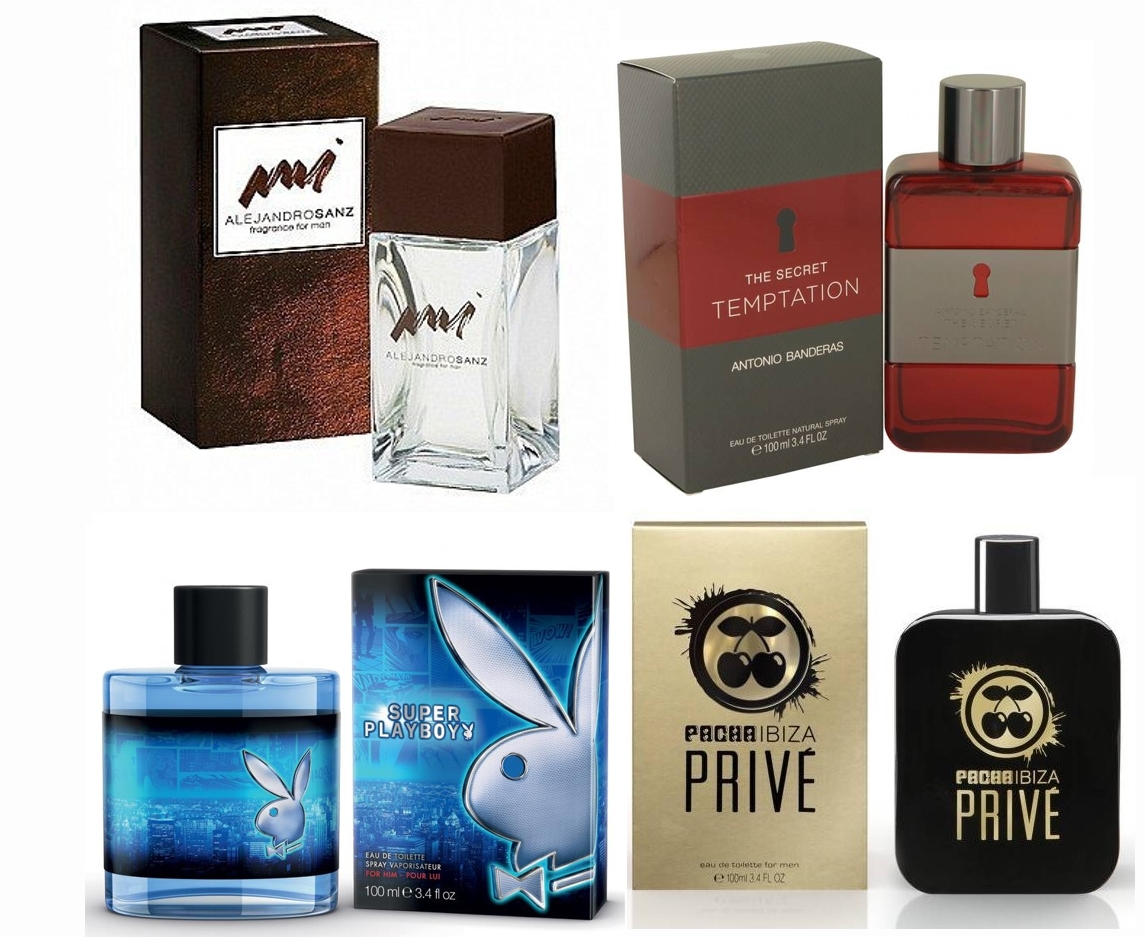 LOTE 2 DE HOMBRE: ALEJANDRO SANZ MI MAN EDT 100 ML @ +  ANTONIO BANDERAS THE SECRET TEMPTATION EDT 100 ML @ + PLAYBOY SUPER PLAYBOY MEN EDT 50 ML @ + PACHA IBIZA PRIVE MAN EDT 100 ML @