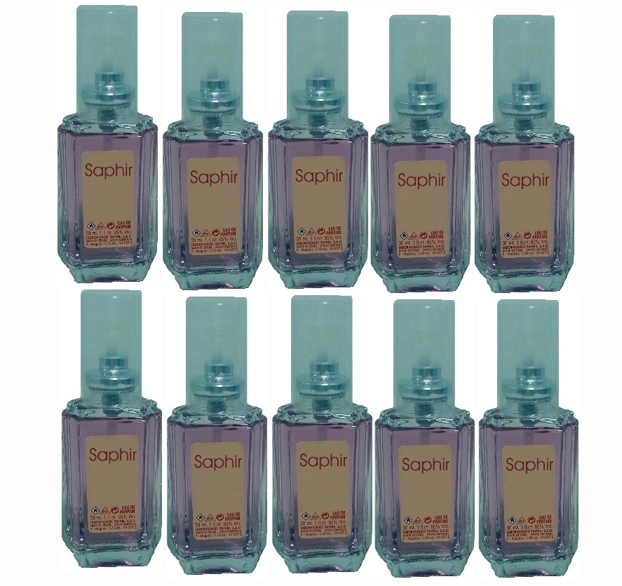 LOTE 10 UNIDADES DE SAPHIR PARA HOMBRE (10 unidades todas distintas) EDP 30 ML @ (sin caja, en total 300 ml)